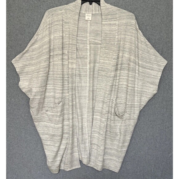 Soma Fleece Cocoon Wrap Sweater Size L/XL Heather Gray Open Front Comfort Lounge - Picture 1 of 10